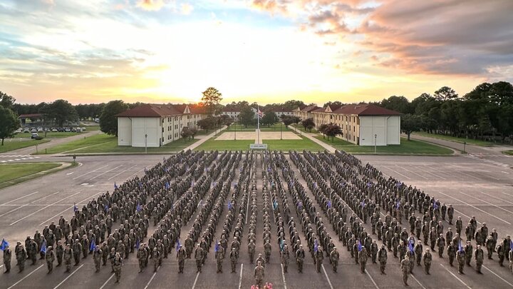 Air Force Field Training at Maxwell AFB, AL, during sunset