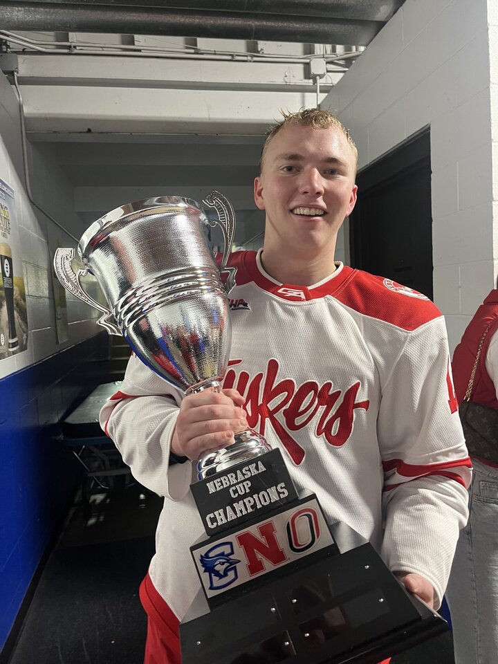 UNL Hockey Player with Air Force ROTC 