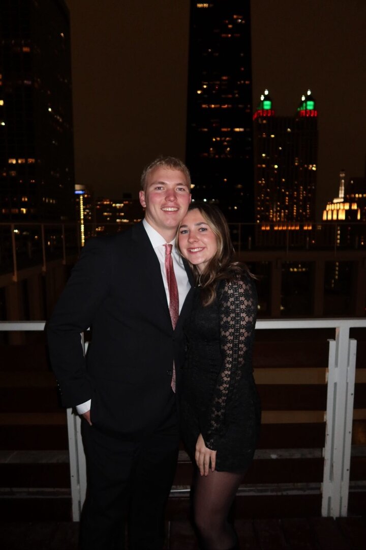 UNL Hockey Player with Air Force ROTC with his girlfriend