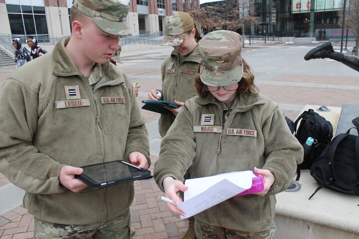 UNL Hockey Player with Air Force ROTC 